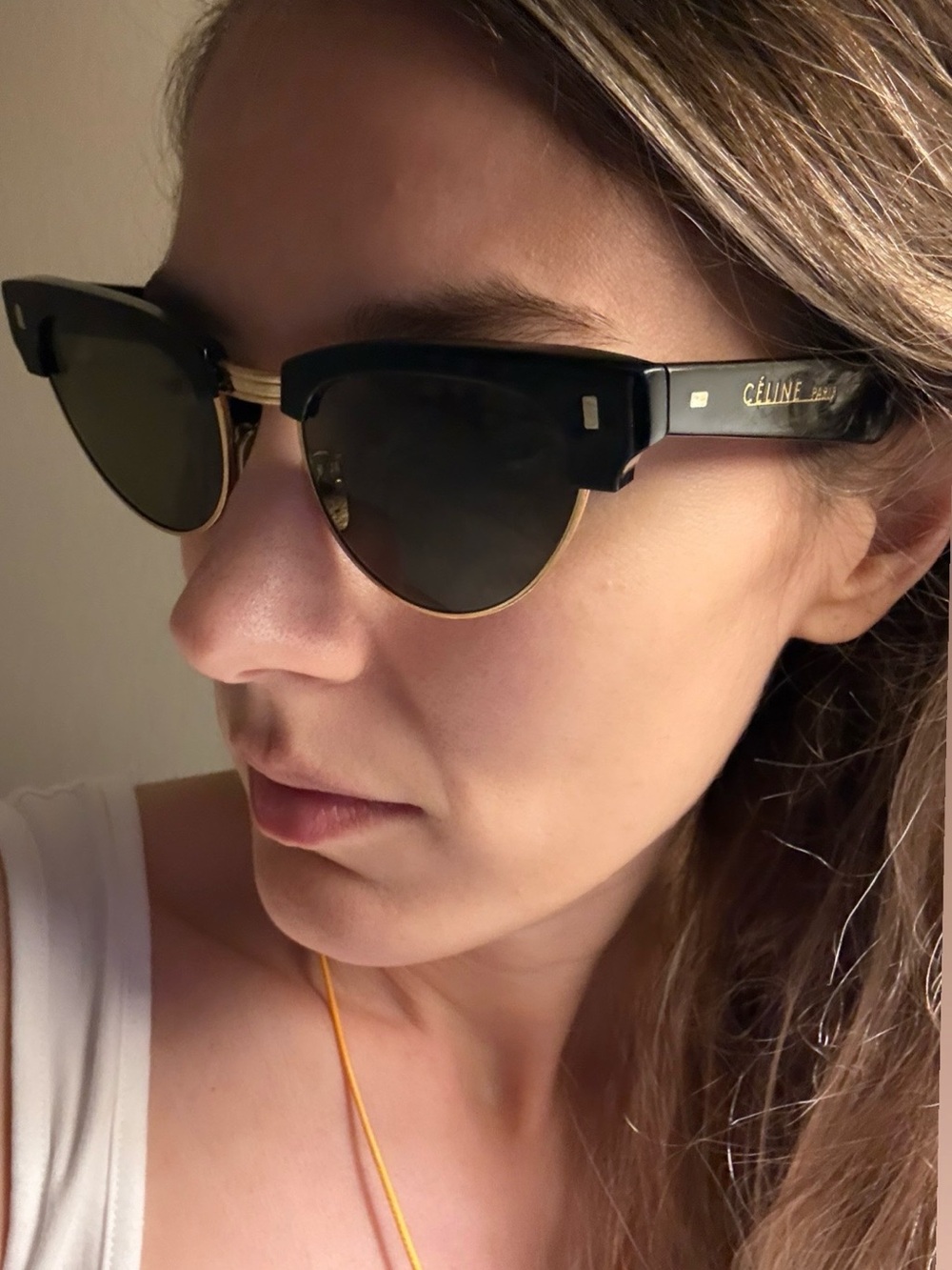 Celine Black Gold Clubmaster Sunglasses